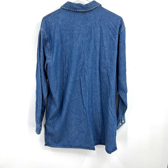 VTG Warner Bros Studio Store Hong Kong Tweedy Denim Button Up Shirt Size Medium - Picture 6 of 8